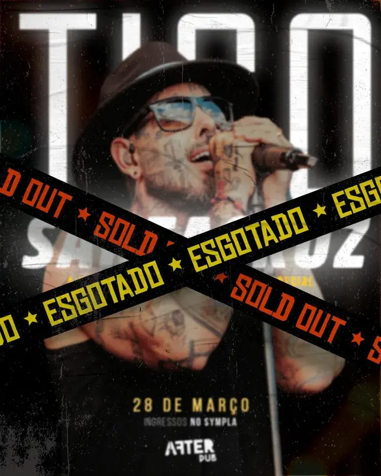 Tico Santa Cruz se preparando para o show no After Pub, com data marcada para 28 de março. Ele é conhecido por suas letras cheias de atitude e emoção.