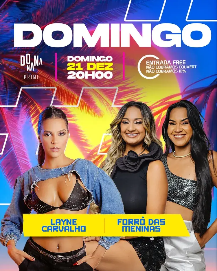 Cartaz do evento Especial Beyoncé no Donana Prime em 19/12 às 21h com DJs Cris L, Dany Andrade, Parajeau, Libriano e performance de Gyovanna Rachelly, Top Drag 2025. Entrada gratuita.