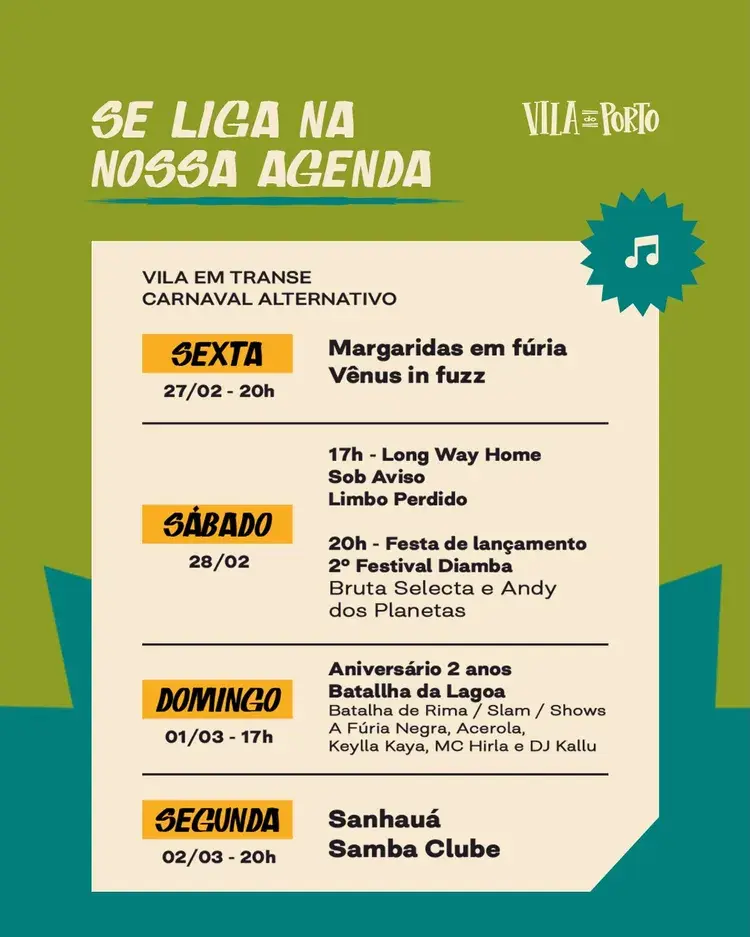 Imagem promissora do evento Margaridas em Fúria e Vênus in Fuzz, que ocorrerá na Vila do Porto em João Pessoa, evidenciando a atmosfera vibrante e festiva.