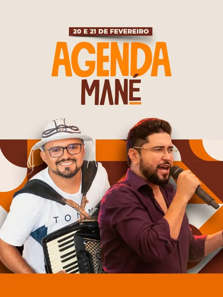 Cartaz do evento com os artistas e as datas de 20 e 21 de fevereiro, promovendo a agenda musical do Bodega do Mané.